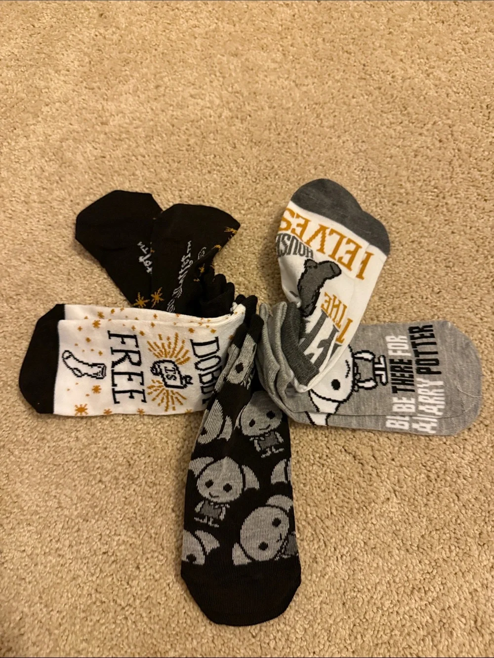 Men's Crew Socks Pack - Black, White, Gray with Gold Accents